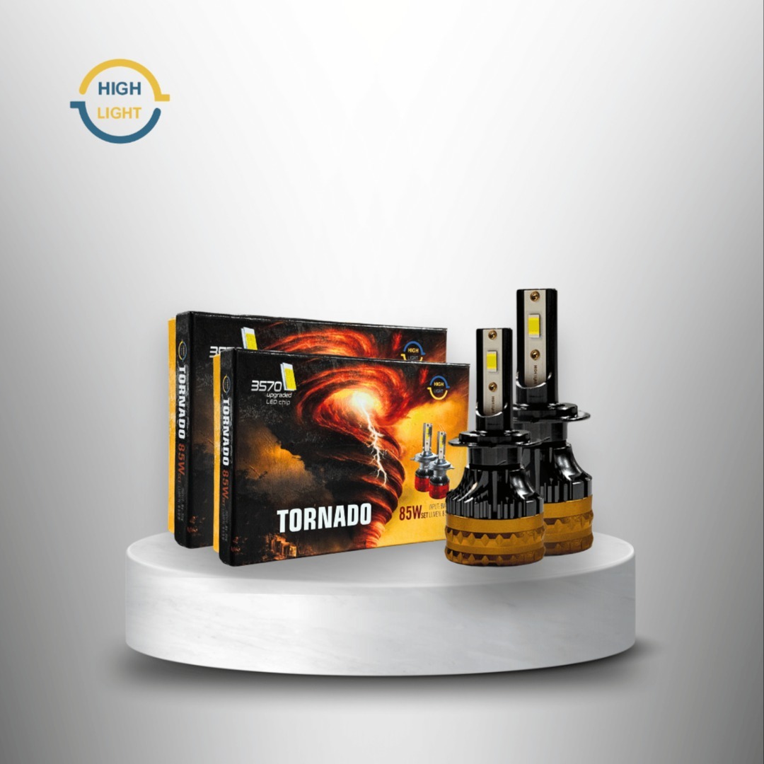 هدلایت تورنادو پایه H4 زرد/یخی